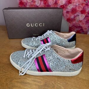 Gucci glitter sneakers size 37.5